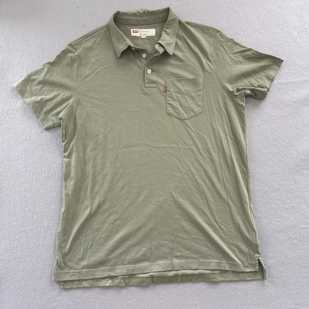 Levi's Green Short‎ Sleeve Polo Shirt Men's Large